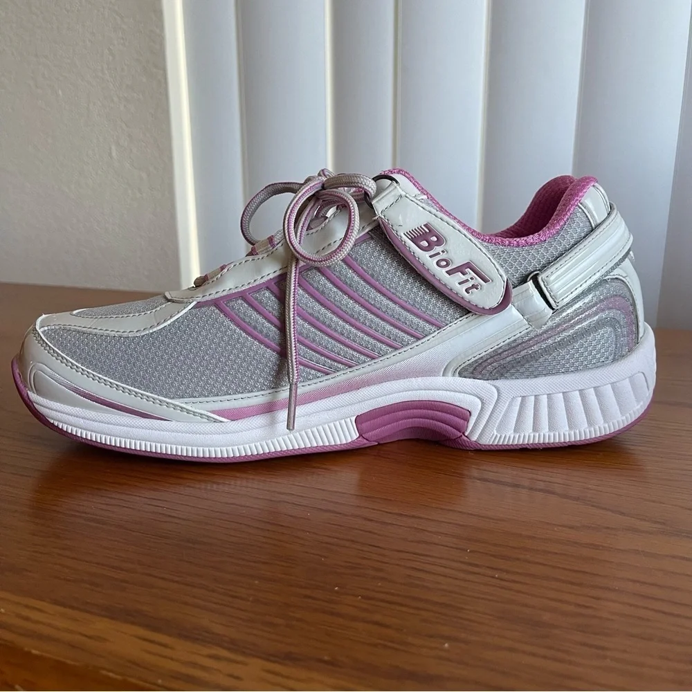 Orthofeet BioFit Verve 973 Tie-Less Comfort Sneakers Pink/Gray Size 10 Wide